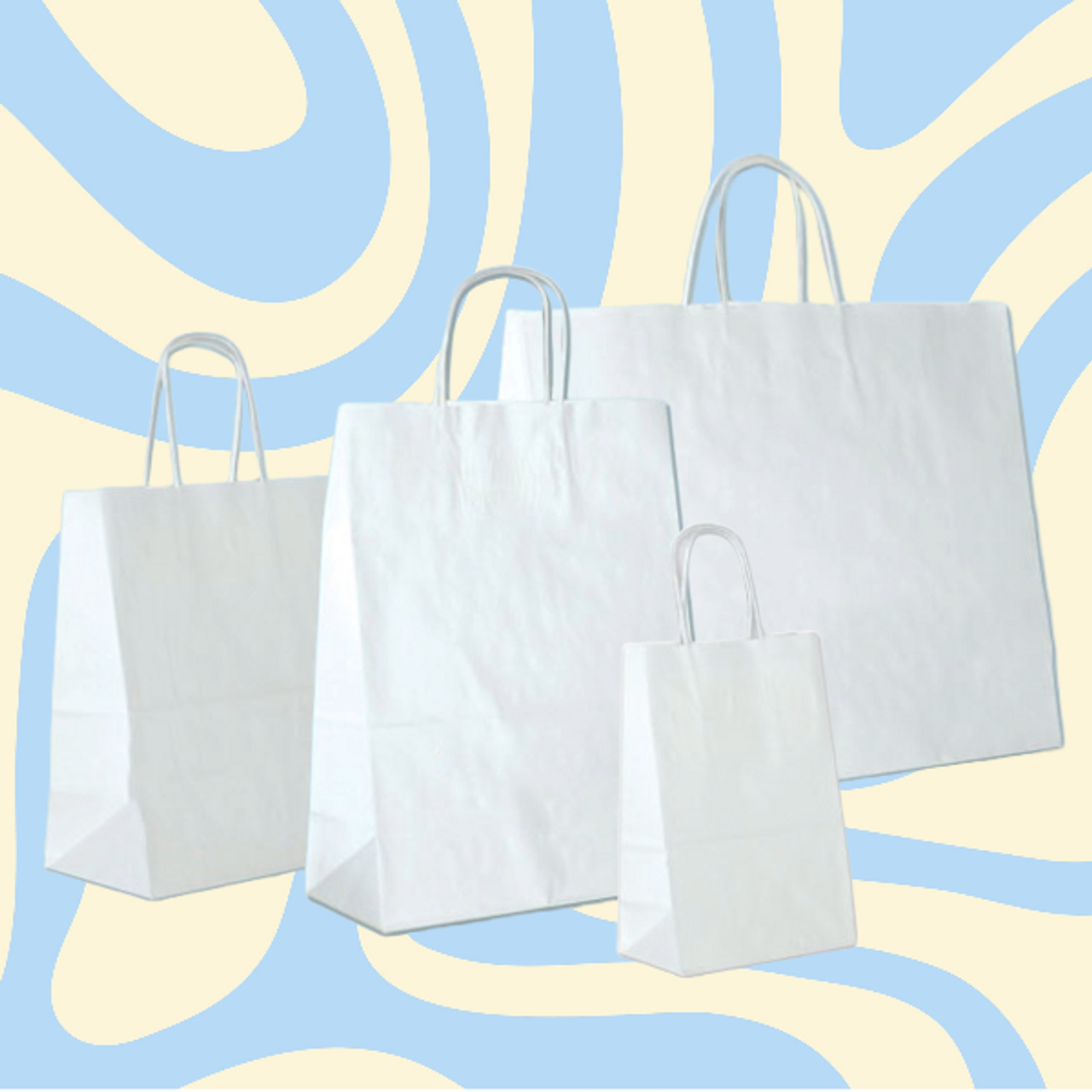 White Kraft Paper Shopping Bag 16 x 6 x 12